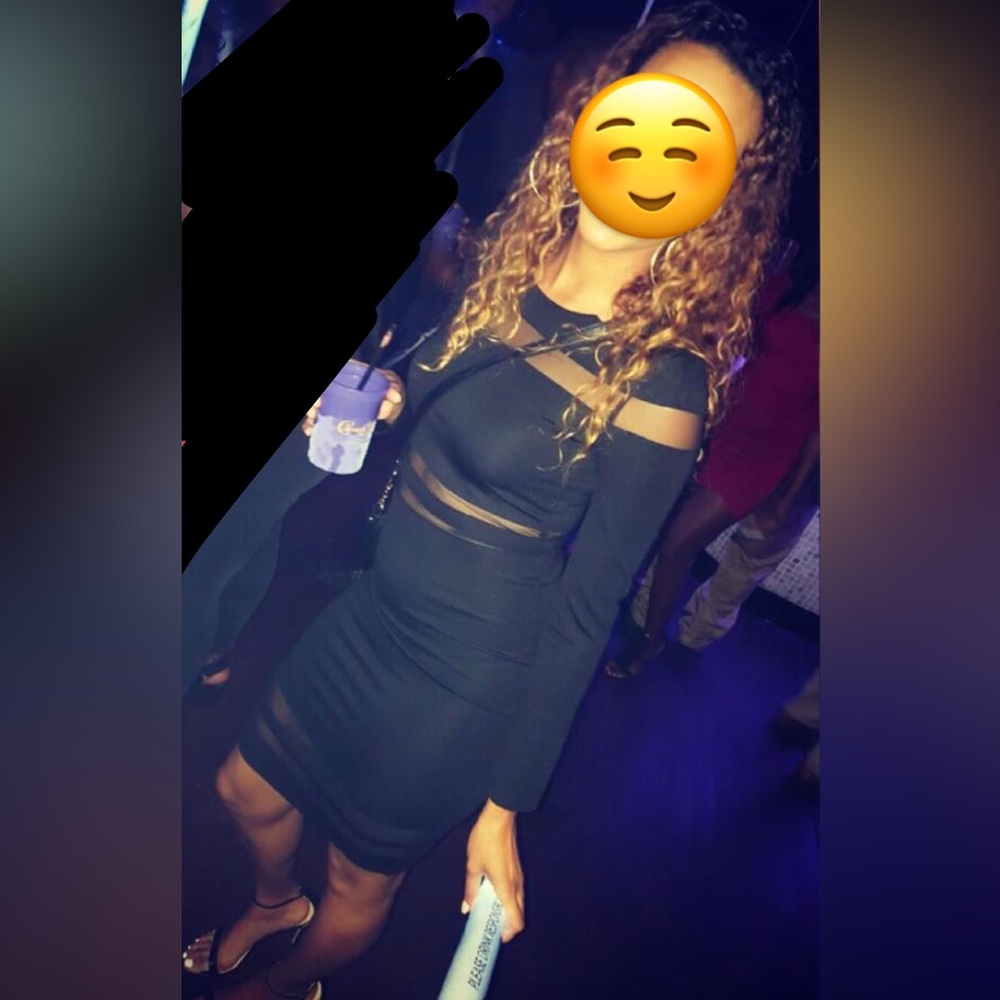 Black long sleeve dress, size M